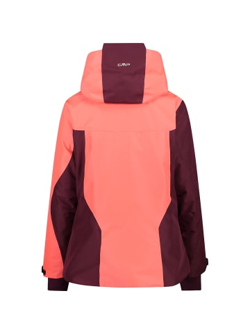 Campagnolo W JACKET FIX HOOD PL PONGEE JACQUARD in Rot