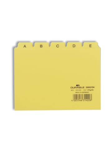 Durable Leitregister A6 quer A-Z 25-teilig Kunststoff gelb