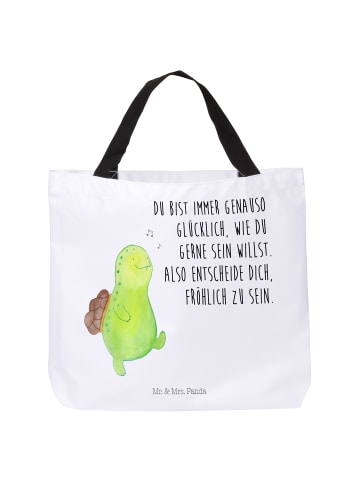Mr. & Mrs. Panda Tasche Schildkröte Pfeifen mit Spruch in Weiß