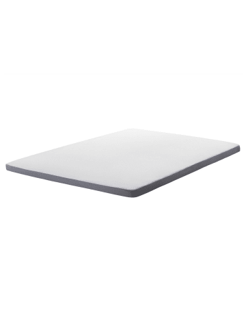 Beliani Topper SLUMBER in Grau/Weiß - (W) 160 x (H) 6 x (L) 200 cm