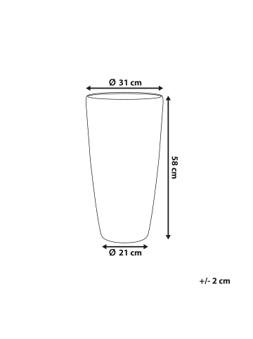 Beliani Outdoor Blumentopf ABDERA in Grau - (W) 31 x (H) 58 x (L) 31 cm