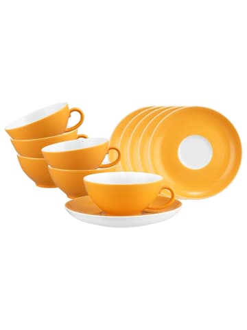 Seltmann Weiden 6er Set Teetassen mit Untertassen Liberty Pure Colors 140 ml in Mango Orange