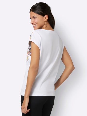 Sieh an! Kurzarmshirt in weiß-zitrone