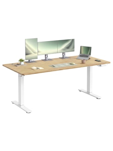 VASAGLE Schreibtisch Balok in Eichefarben - (B)80 x (H)(72-120) x (T)180 cm