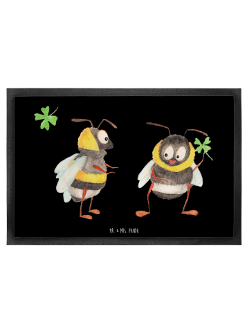 Mr. & Mrs. Panda Fußmatte Hummeln Kleeblatt ohne Spruch in Schwarz