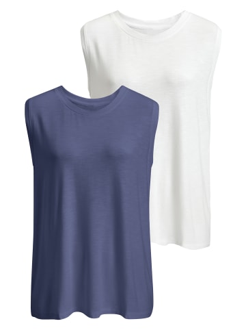 Beach Time Shirttop in weiß + indigo