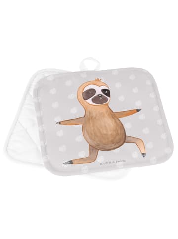 Mr. & Mrs. Panda 2er Set Topflappen  Faultier Yoga ohne Spruch in Grau Pastell