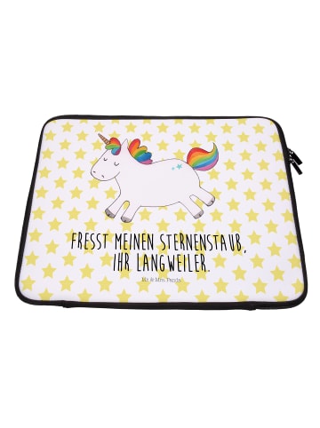 Mr. & Mrs. Panda Notebook Tasche Einhorn Happy mit Spruch in Weiß