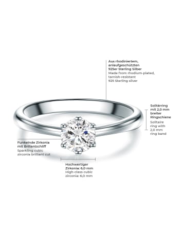 Trilani Ring aus Sterling Silber mit Zirkonia in silber