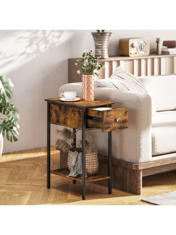HOMCOM Side Table in Rustic Brown 25L x 39,8B x 58,2H cm