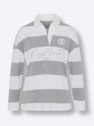 Heine Poloshirt in grau-ecru-bedruckt