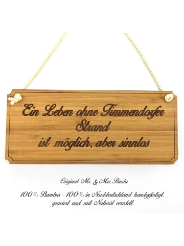 Mr. & Mrs. Panda Holz Wegweiser Timmendorfer Strand mit Spruch in Keine Angabe