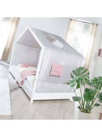 roba Montessori Hausbett Bezug, Hellgrau, mit Taschen & Fenster