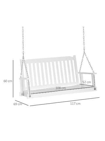 Outsunny Hollywoodschaukel 117L x 69B x 60H cm Weiß