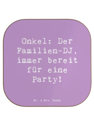 Mr. & Mrs. Panda Glasuntersetzer Spruch Onkel Familien-DJ mit Sp... in Lavendeltraum
