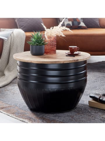 FineBuy Couchtisch in Schwarz / Mango / 60x60x41