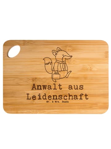 Mr. & Mrs. Panda Holzbrettchen Anwalt Leidenschaft mit Spruch in Braun