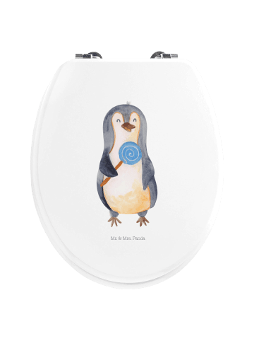 Mr. & Mrs. Panda Motiv WC Sitz Pinguin Lolli ohne Spruch in Weiß