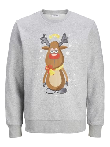 Jack & Jones Sweatshirt 'XMAS JOLLY' in grau