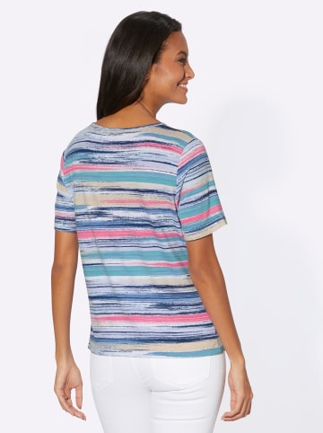 WITT WEIDEN Kurzarmshirt in hellblau-vanille-bedruckt