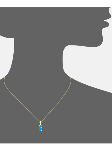 Diamant L'éternel Halskette mit Anhänger aus 375 Gelbgold