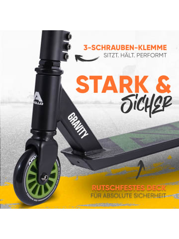 Apollo Stuntscooter Kinder " Gravity " in Black/Green