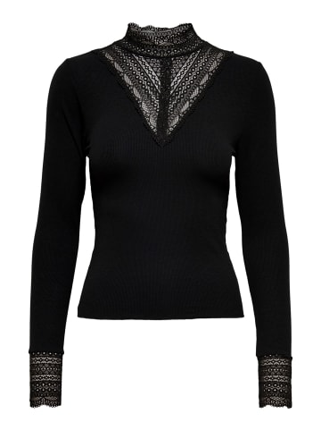 ONLY Design Longsleeve mit Spitze ONLTILDE LACE TOP Oberteil in Schwarz