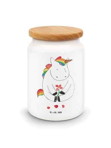 Mr. & Mrs. Panda Lebensmittelbehälter Einhorn Traurig ohne Spruch in Weiß