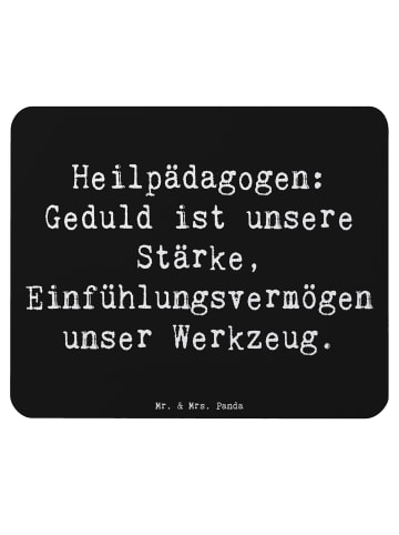 Mr. & Mrs. Panda Mouse Pad Spruch Heilpädagogin Geduld mit Spruch in Schwarz