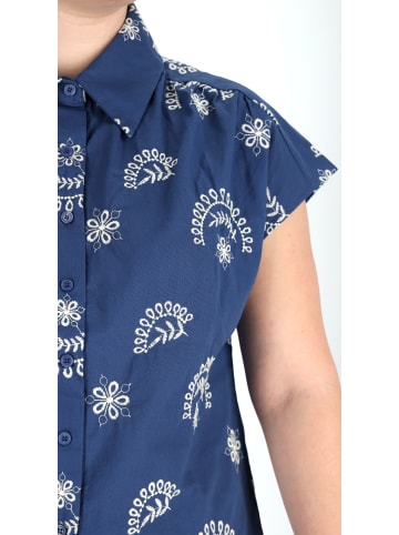 DreiMaster Vintage Damen Bluse in Marine Wollweiss