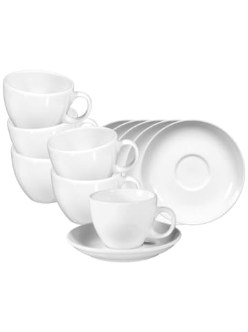 Seltmann Weiden 6er Set Cappuccinotassen mit Untertassen VIP. 220 ml in weiß