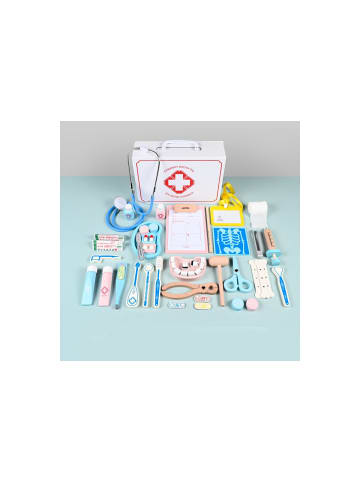 Wisam® Medizinischer Koffer aus Holz für Kinder, Erste-Hilfe-Set