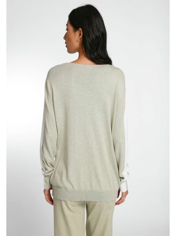 Basler Strick-V-Pullover Cotton in DEEP LICHEN GREEN