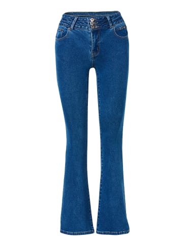 KOROSHI Bootcut-Doppel-Push-up-Jeans für Damen in blau