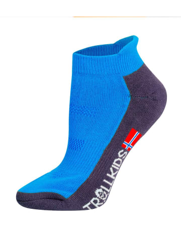 Trollkids niedrige Wandersocken Trekking Socken "Hiking Low Cut" in Mittelblau