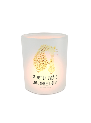 Mr. & Mrs. Panda Windlicht Giraffe Kind mit Spruch in Transparent