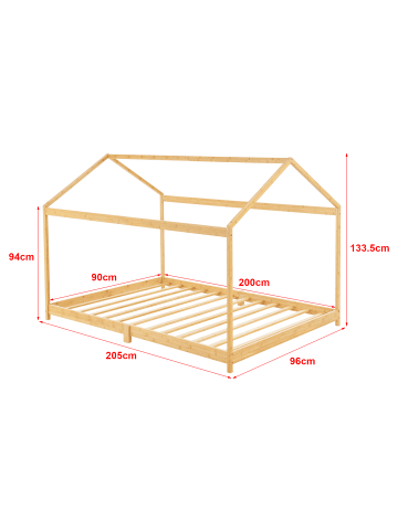 en.casa Kinderbett Vindafjord in Beige (B)90cm (L)200cm