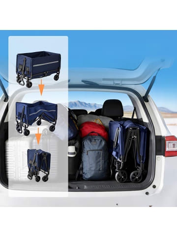 relaxdays Bollerwagen in Blau - (B)50 x (H)97 x (T)76 cm