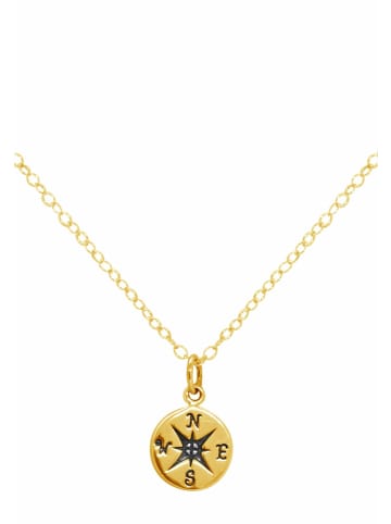 Gemshine Halskette mit Anhänger Maritim Nautics Windrose Kompass in gold coloured