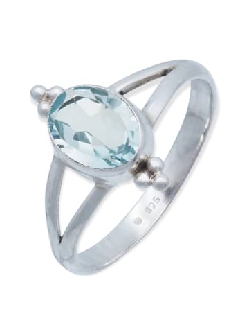 mantraroma 925er Silber - Ringe mit Blau Topas facettiert