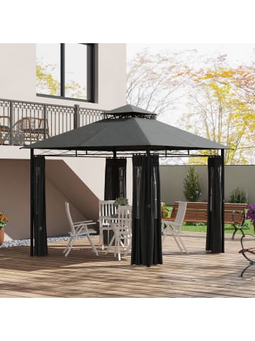 Outsunny Pavillon 300L x 300B x 288H cm Dunkelgrau