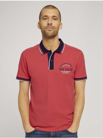 Tom Tailor Tom Tailor Poloshirt Decorated Polo mit Print Shortleeve in rot