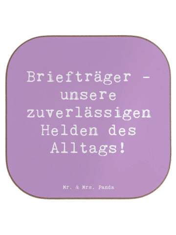 Mr. & Mrs. Panda Untersetzer Glas Spruch Briefträger Helden mit ... in Lavendeltraum