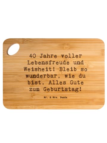 Mr. & Mrs. Panda Schneidebrett Spruch 40. Geburtstag Freude mit ... in Braun