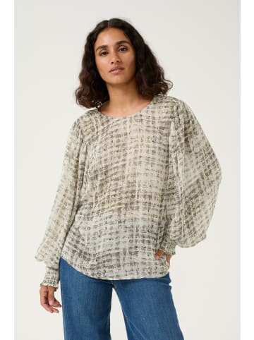 Kaffe Langarm-Bluse KAtrinike in Grey Texture Check