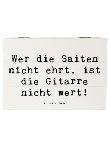 Mr. & Mrs. Panda Holzkiste Spruch Gitarre Wert mit Spruch in Weiß