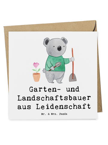 Mr. & Mrs. Panda Deluxe Karte Garten- und Landschaftsbauer Leide... in Weiß