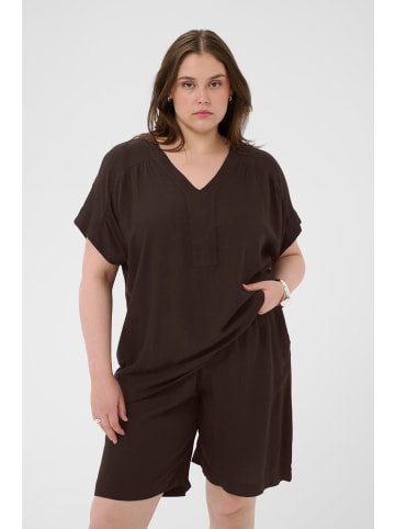 KAFFE curve Bluse kurzarm KCmille Loose fit in Black Coffee