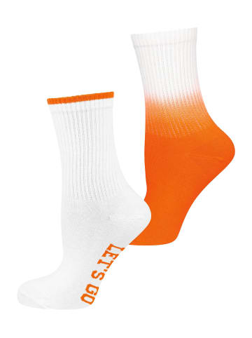 Nur Die Freizeitsocken Good Vibes in ORANGE/WEISS