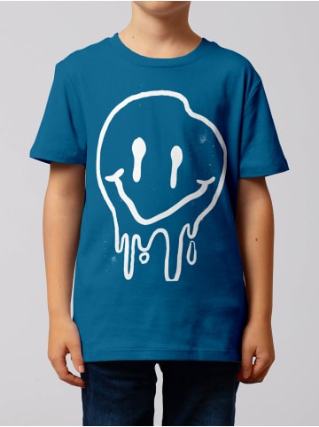 wat? Apparel T-Shirt Smiley in Blau